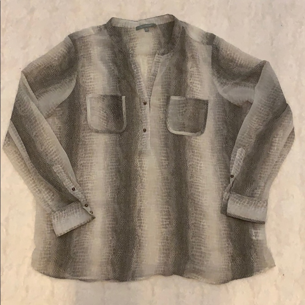 Snake skin pattern sheer blouse.